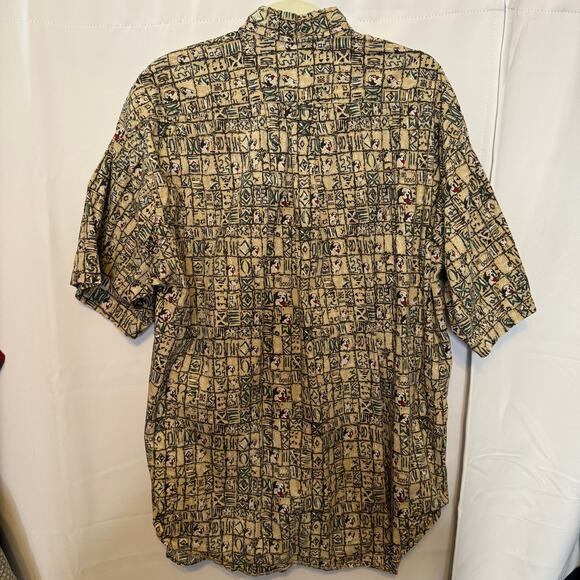 Y2K Big Dogs Vintage Style Tribal Print Button Shirt Men’s Large Cotton - Picture 2 of 6